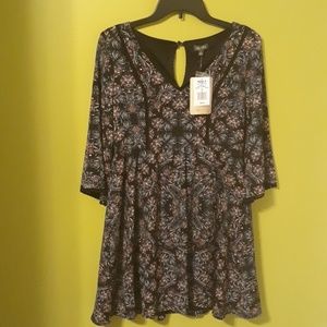 Lily Rose Black 1/2 Sleeve Dress w/ White Detail